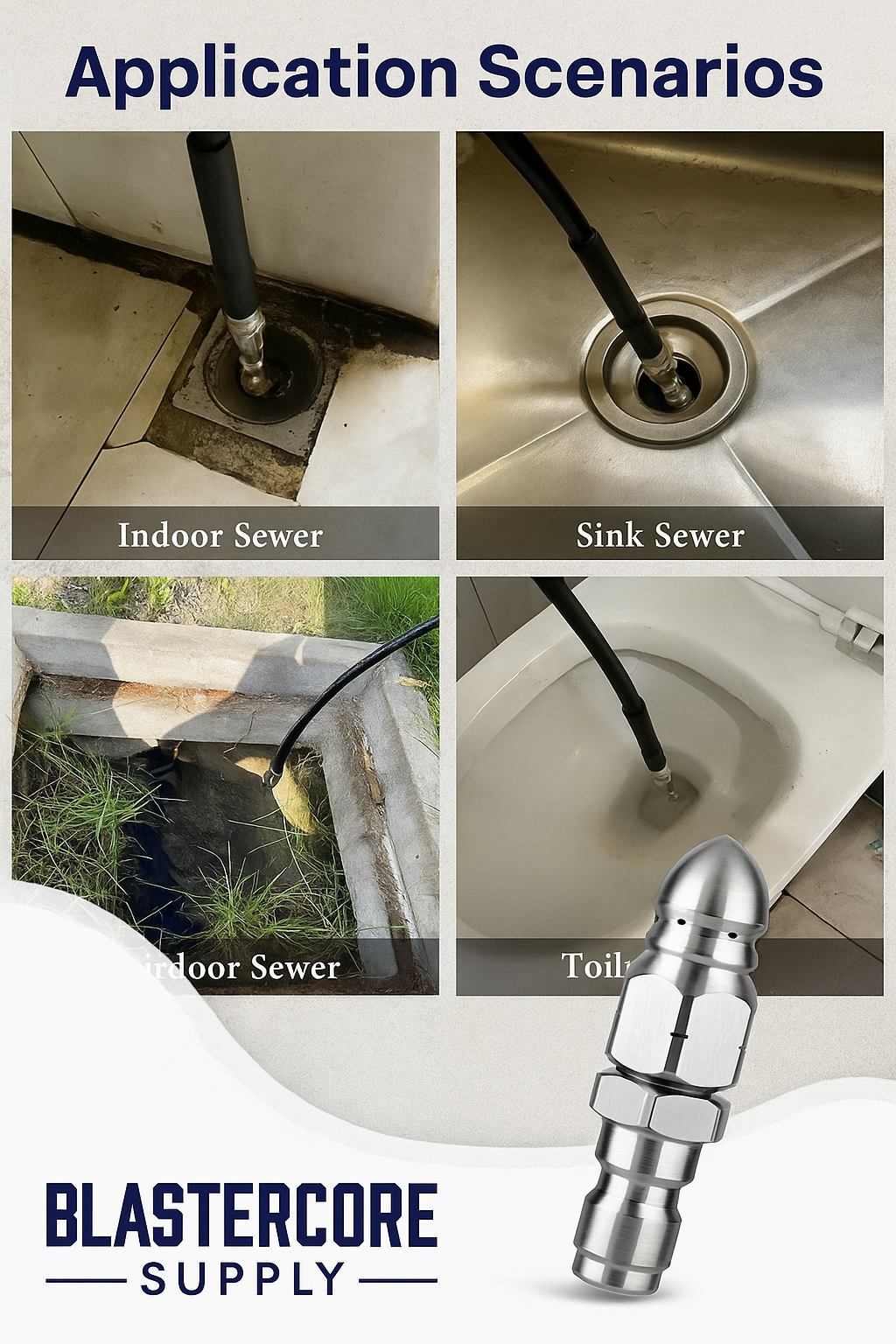 BlasterCore 5000 PSI Sewer Jetting Nozzle